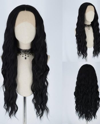 Synthetic Lace Front Wigs Pre Plucked 28 Inch Long Deep Wave Wig Ready to  Glueless Wig 13x4x1 Middle Part Lace Front Curly Wigs for Black Women Synthetic Wigs